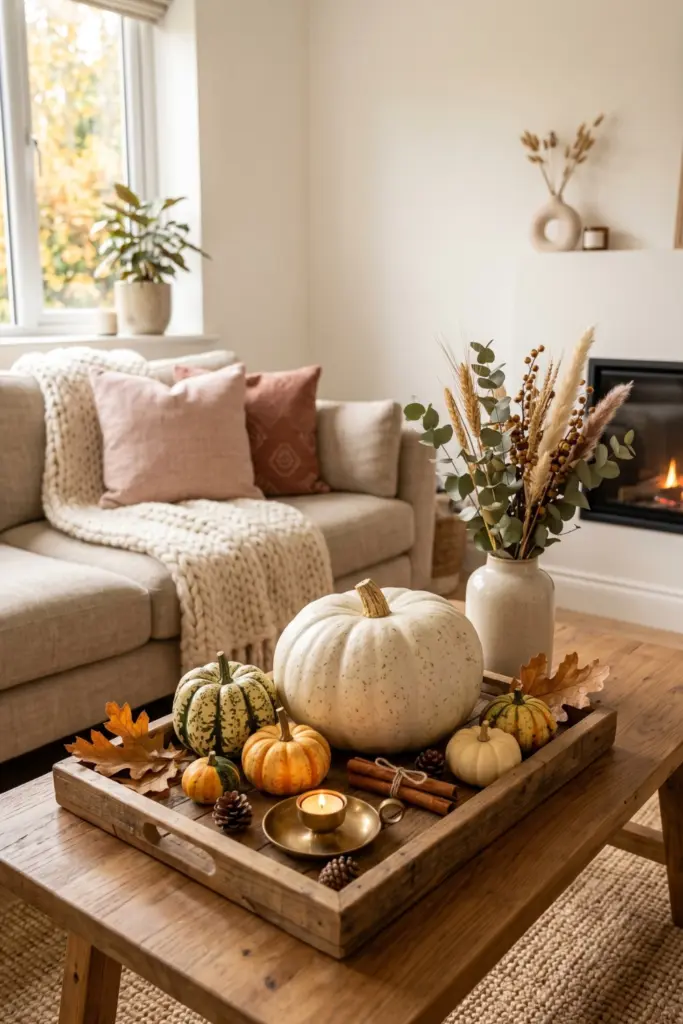 Pumpkin & Gourd Centerpiece for Coffee Table