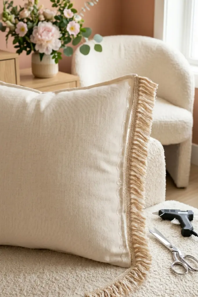 no-sew-fringe-pillow-boho-texture-fabric-glue