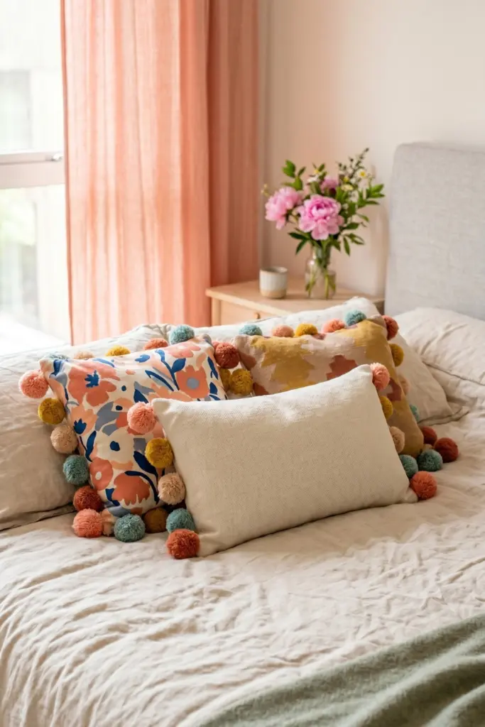 pom-pom-trim-pillows-decorative-cushions