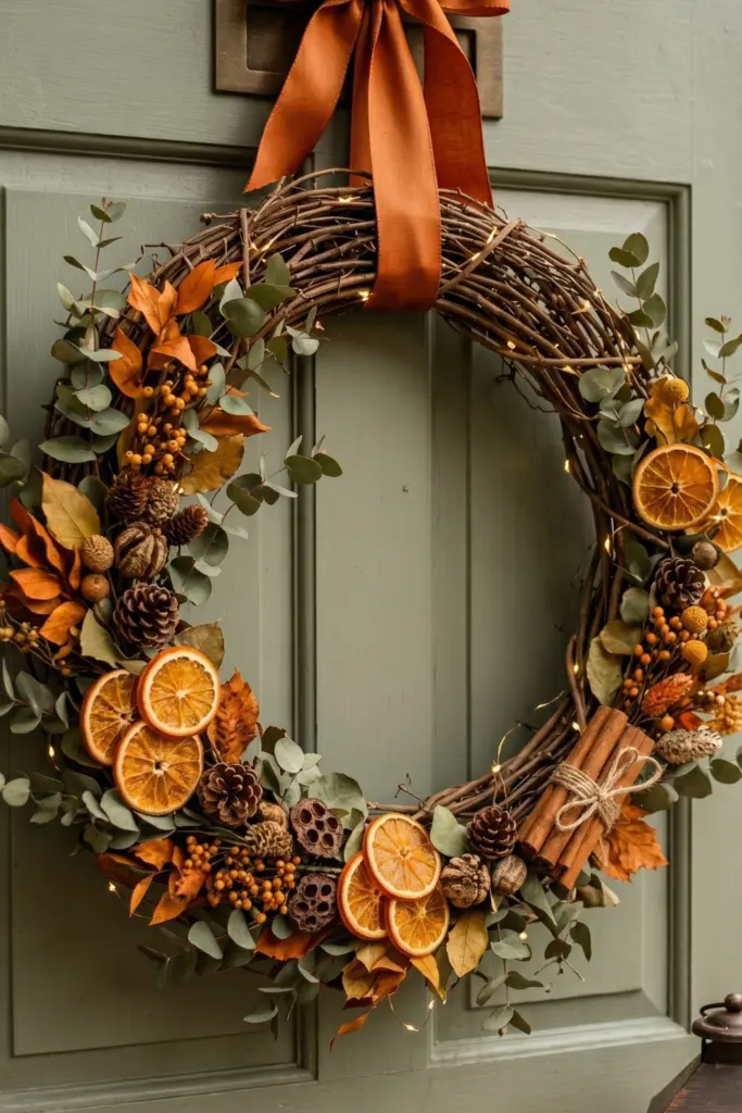 warm-autumn-wreaths-front-doors-fall-decor