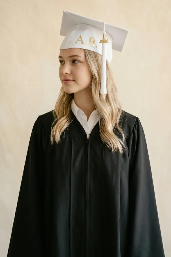 academic-graduation-cap-gowns-minimalist-monogram-caps-ideas