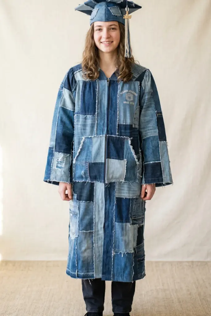 academic-graduation-cap-gowns-patchwork-denim-gowns-ideas