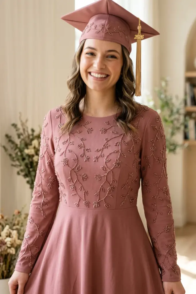 elegant-fashionable-graduation-cap-gown-dusty-rose-delicate-beading
