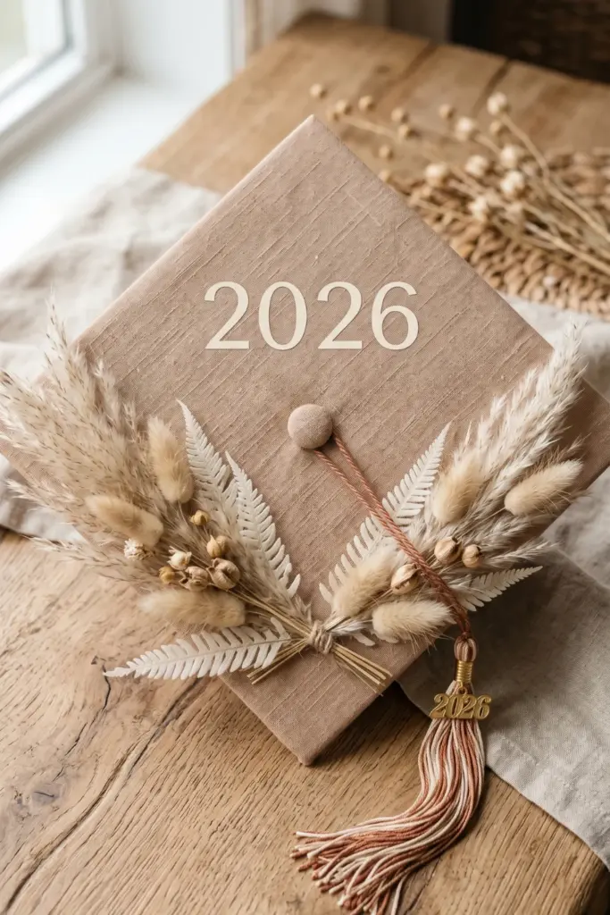 minimalist-boho-diy-graduation-cap-decor