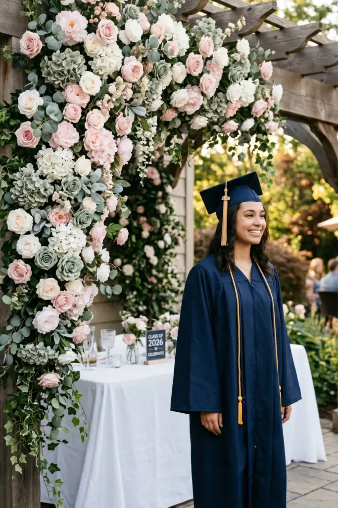 modern-outdoor-graduation-party-floral-cascade-ideas