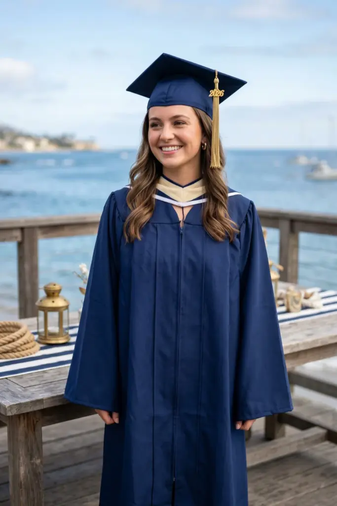 modern-outdoor-graduation-party-nautical-navy-white-ideas