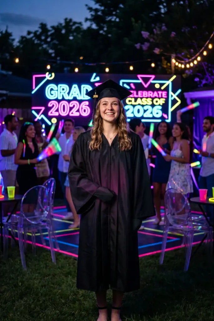 modern-outdoor-graduation-party-neon-glow-night-ideas