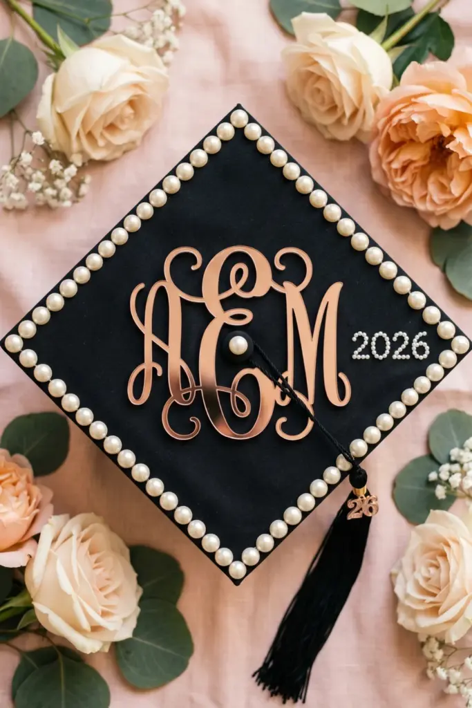 pearl-monogram-diy-graduation-cap-decor