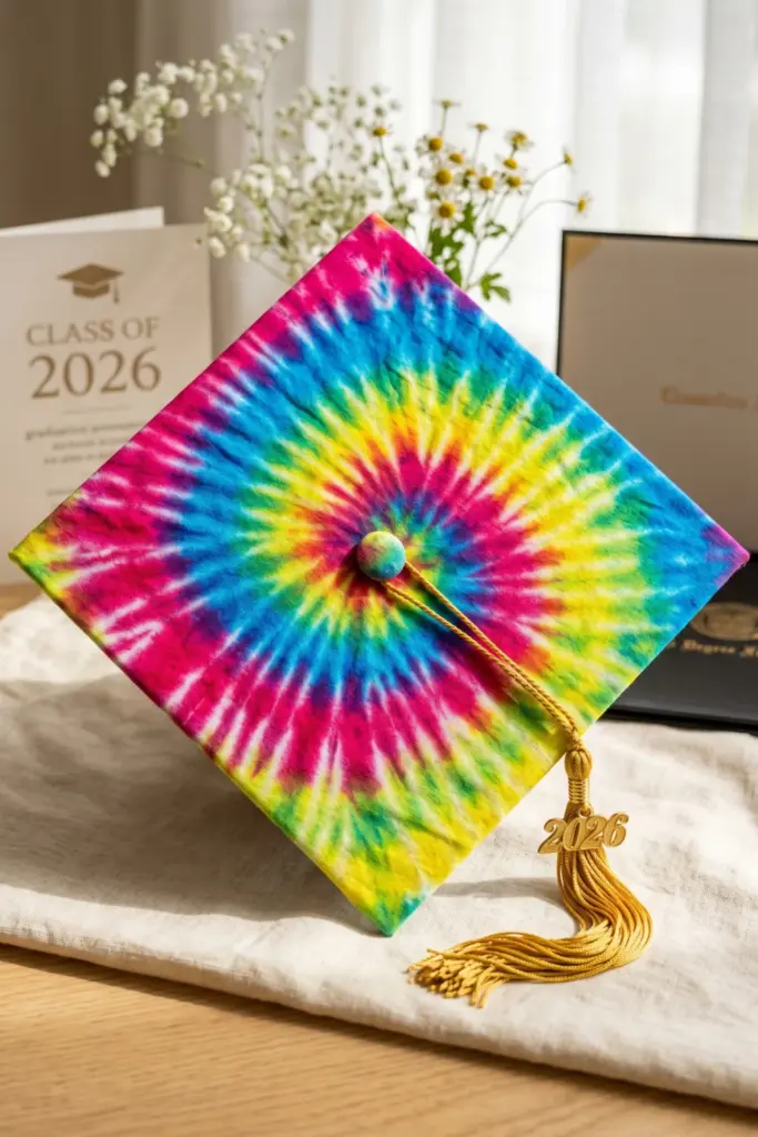 tie-dye-vibrant-diy-graduation-cap-decor