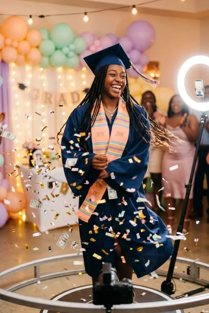 360-degree-video-booths-slo-mo-grad-spins-graduation-party-viral-trends-2026-design-ideas