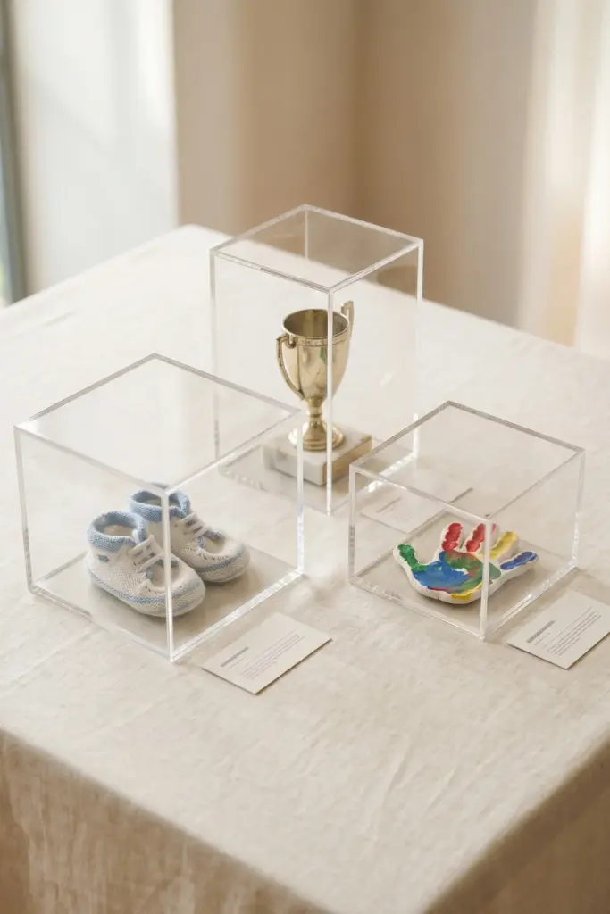 childhood-artifact-grid-graduation-memory-table-styling-ideas