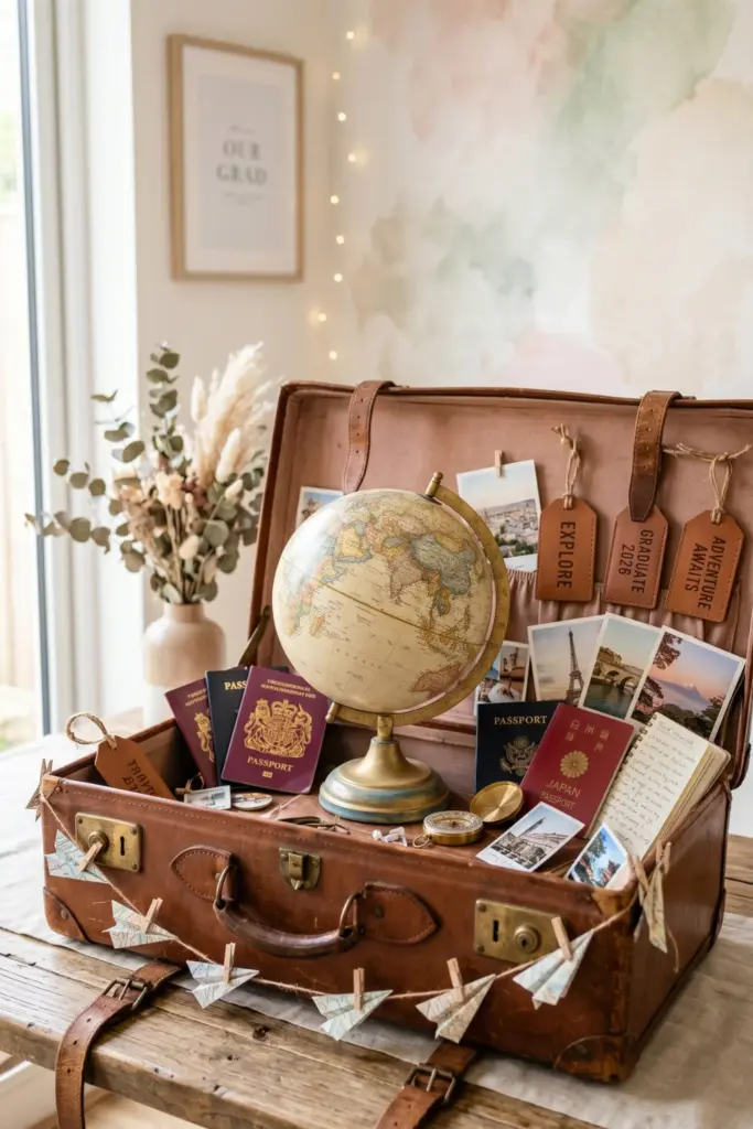 globe-passport-adventure-graduation-memory-table-styling-ideas