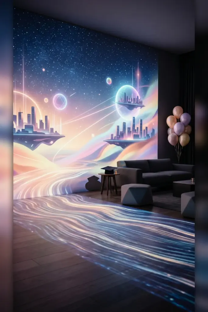 immersive-projection-mapping-walls-floors-graduation-party-viral-trends-2026-design-ideas