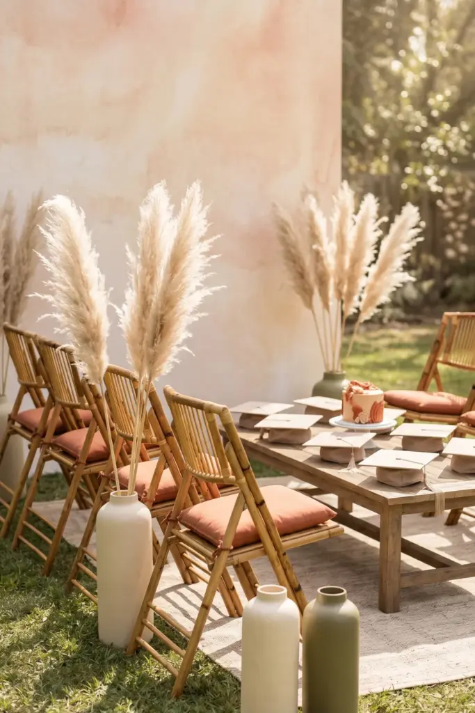 minimalist-earth-tones-pampas-grass-bamboo-graduation-party-viral-trends-2026-design-ideas