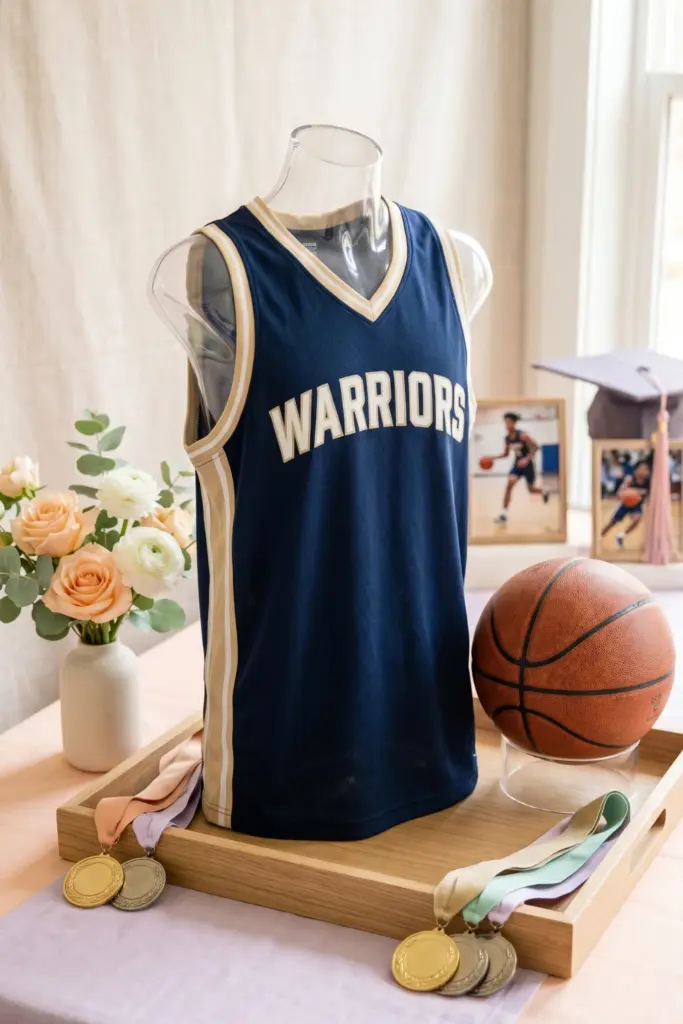 sports-jersey-medal-stand-graduation-memory-table-styling-ideas